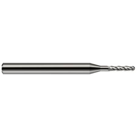 Harvey Tool Miniature End Mill - 4 Flute - Ball 0.1250" (1/8) Cutter DIA x 0.3750" (3/8) Length of Cut 805808